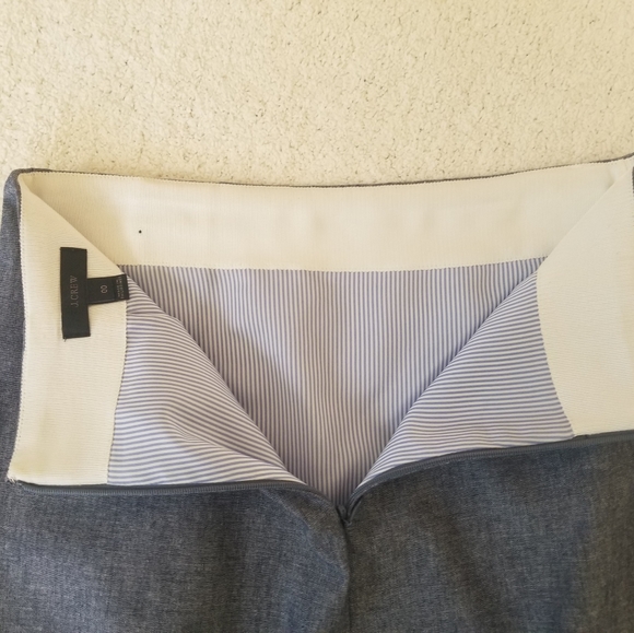 J. CREW Chambray Skirt w/Scalloped Detail | SZ 00 - Picture 6 of 10